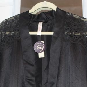 NWT - 26/28 Cacique Seriously Sexy Long Black Robe